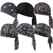 (A 6pcs, -) Paisley Kühlung Kopftuch Cap Set, Motorrad Haarschutz & Schädelkappe
