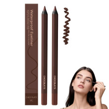(Chocolate brown, -) 2 Pack 24 Hr Waterproof Eyeliner, Sharpenable Eye Pencil No Smudging Long-Wearing for Daily Makeup