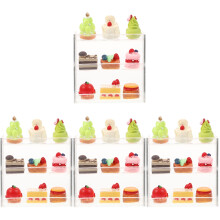 4Sets Mini Voedseldisplay ABS Sterk Assorti Voor Miniatuurdecoratie