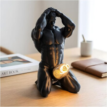 (1 PCS, -) Kühne männliche Figur Steampunk Tischlampe, industrielle Metall Roboter Schreibtischlampe