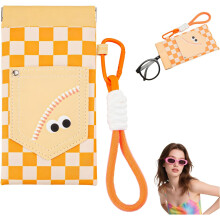 (Yellow, -) Funda gafas magnética aprieta, piel suave portalentes