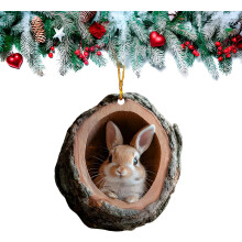(I, -) 12 Stück 2D Acryl Waldtiere Weihnachtsbaumschmuck, hängende Deko