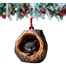 (E, -) 12 Stück 3D Acryl Waldtiere Weihnachtsbaumschmuck, hängender Anhänger