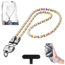 (Multicolor, 1.2 M) 240W C naar C oplaadkabel met draagbare armband en telefoonlanyard