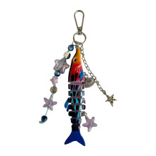 Porte-clés en forme de poisson oscillant dynamique,-modèle 4