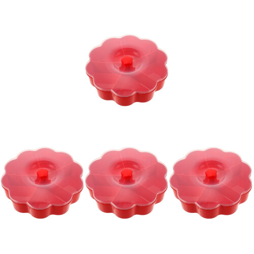 4Pièces Boîte De Service Rouge Pour Fruits Secs