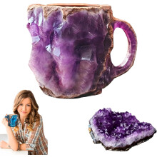 (Purple, -) Caneca de Cristal Mineral com Colher 2024, Presente Colorido