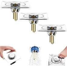 (3 Pcs, -) 2-in-1 Pop-up Badezimmer Waschbecken Ablaufstopper mit Haarfänger