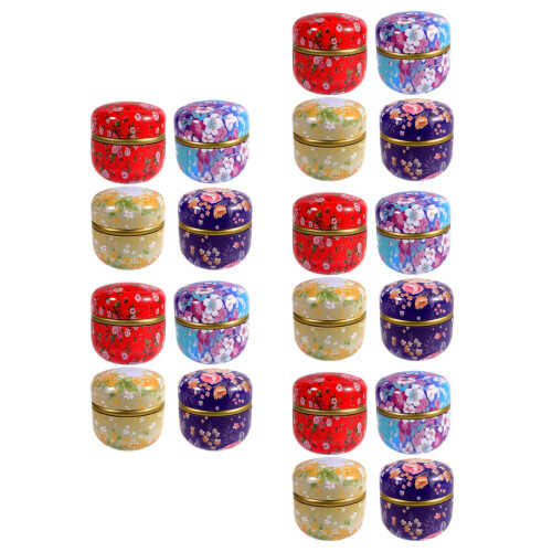 20Pcs Lovely Pattern Tinplate Candy Storage Boxes for Biscuit Gift Use