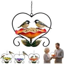 (Red, -) Planter inimă cu hrănitoare colibri, exterior – Decor grădină