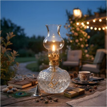 (White, -) 2026 vintage glas kerosine olielamp – orkaanlamp voor binnen