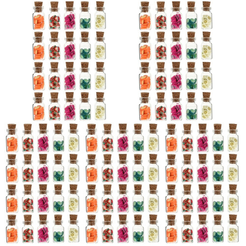 100Pcs Dolly House Mini Glass Fruit Jars Decorative Micro Models