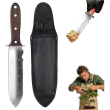 (Brown, -) Hori Hori Gartenmesser mit Scheide, ergonomisches Bodenmesser für Jäten