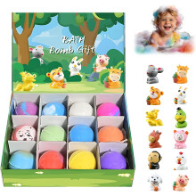 (B, -) 12er Pack Kinder Badebomben mit Überraschungsspielzeug innen, Ostergeschenk
