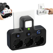 (Black 3 Hole, -) Toren slimme stekkerdoos met USB-poorten – meerdere stopcontacten voor kantoor
