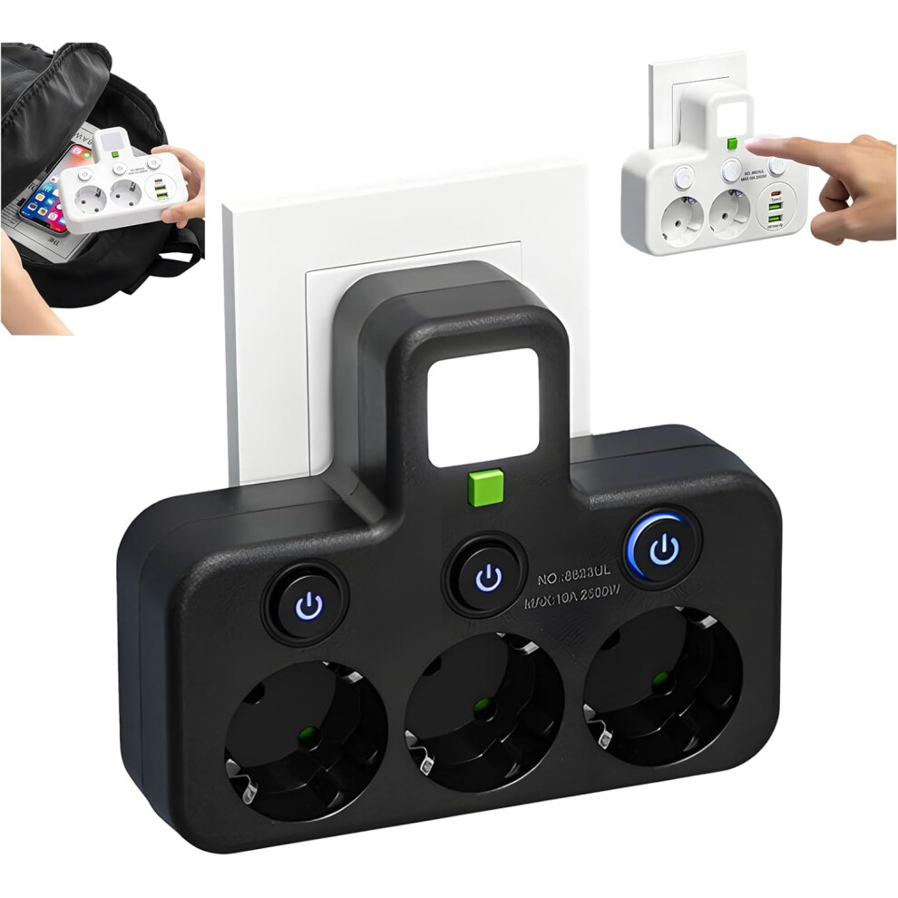 (Black 3 Hole, -) Tower Smart Power Strip With Usb Ports, Multiple Outlets For Office 5437706797074