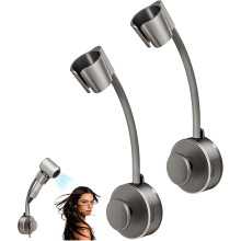 (2 pcs Gray, -) Supporto asciugacapelli rotante a muro, senza mani