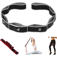 (Gray, -) Fitness vastuskuminauha venyttelyyn ja joogaan, säädettävä vetolaite