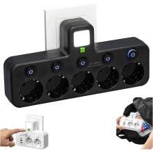 (Black 5 Hole, -) Toren slimme stekkerdoos met USB-poorten – meerdere stopcontacten voor kantoor