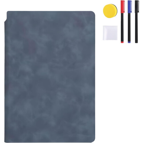 (Blue, -) Bloc-notes réinscriptible, effaçable sec avec feutres