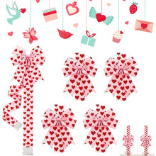 (4 Pcs-b, -) 2026 Valentijnsdag roze hart grote strik decoratie – boomtopper