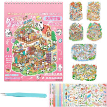(6 Pcs-pink, -) 20 sets libro pegatinas escena 3D apilable, para adultos