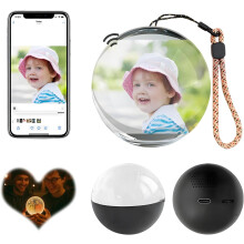 (Black, -) Bilă video magică 2.7”, lampă memorie personalizată – Cadou emoțional