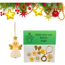 (Angel, -) DIY Knopf Ornament Kits, Weihnachts Schlüsselanhänger Handwerk für Erwachsene