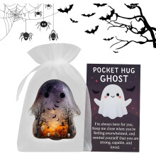 (Ghost, -) Cartoline abbraccio fantasma tascabile, portafortuna resina Halloween