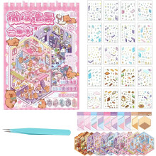(10 Pcs-pink, -) 20 sets libro pegatinas escena 3D apilable, para adultos