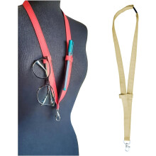 (Yellow, -) Stof pen lanyards – 45 cm penleiband met siliconen ring