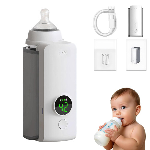 (White, -) Chauffe-biberon eau rapide voyage, grande capacité