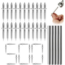 (Double-head, 500 PCS) 500/300/100 clavos cabezuela oculta, tornillos rodapié madera