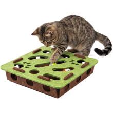 (Type B, -) Caja enriquecimiento gato rascar con bolas, 3 en 1 afilador suave