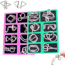 (Type B, -) 16 puzzles fils métal, 3D entrelacs anti-stress adulte