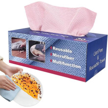(Pink, -) 30 PCS Microfiber Cleaning Cloth Rags in Box 2026, Reusable Towels for Car Home Kitchen