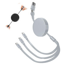 (Silver, -) Multi 3-in-1 intrekbare oplaadkabel 2026 – draagbare snellader voor reizen, zakelijke gebruikers