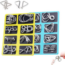 (Type a, -) 16 puzzles fils métal, 3D entrelacs anti-stress adulte