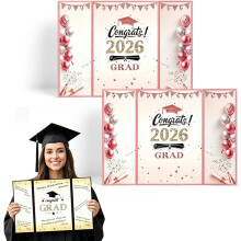 (Pink, -) 2-pack class of 2026 gastenboek voor diplomafeest – zwart & goud herinneringsboek voor vrienden