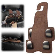 (Brown-2 Pack, -) 2-pack auto achterbank hoofdsteun haken – 360 rotatie handtashaak voor jas, zwaar type