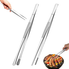 (10-Inch, -) 2 Extra-Long Non-Slip Stainless Steel Kitchen Tweezers, for Grilling