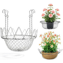 (1 Pcs, -) Verstelbare planter inzet – zware metalen plantenverhoger met kettinghaken voor diepe plantenbakken
