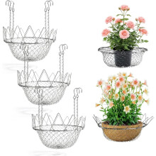 (3 Pcs, -) Verstelbare planter inzet – zware metalen plantenverhoger met kettinghaken voor diepe plantenbakken