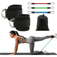 (Black, -) Enkel weerstandsbanden met manchetten – verstelbare been- en bil workout apparaat voor dames heren