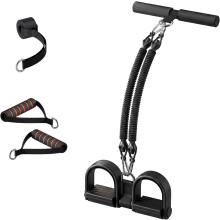 (Black, 25-50 lb) Pedaal weerstandsband met handvat 2026 – multifunctionele elastische trekkoord voor buik benen billen