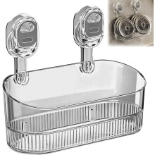 (Grey, -) Boorvrije badkamer zuignap opbergdoos 2026 – wandmontage organizer voor thuis badkamer