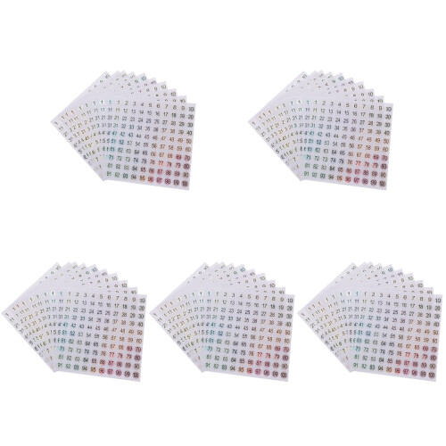 50Sheets Compact Number Stickers for Office and Storage Use