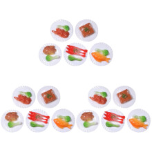 15Pcs Resin Miniature Food Models Assorted Chinese Style Home Decor