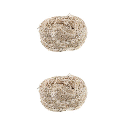 2Rolls Multi Color Sequin Yarn for Knit Scarves Hats DIY Handmade