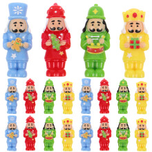 24Pcs Miniature Resin Nutcracker Soldiers Assorted Color Festive Decor